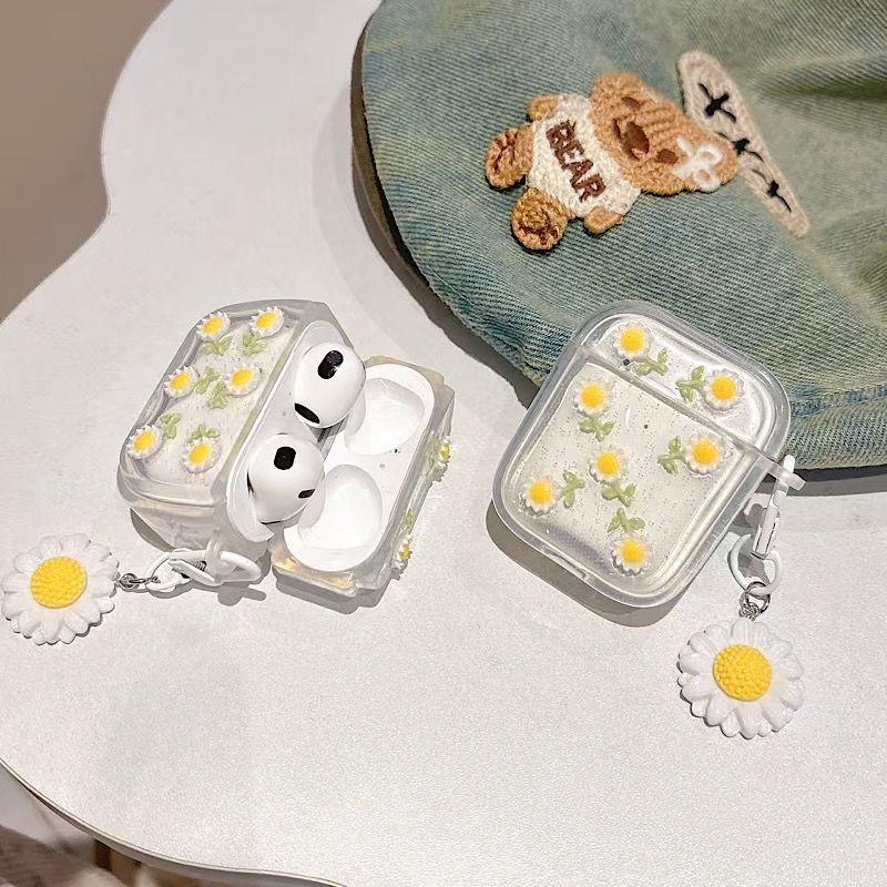 Cute Pink Bow Tie 3D Bellis Perennis Case For Airpods 4 Protective For Airpods Pro Pro2 Cartoon Wireless Bluetooth Earphone Case For Airpods1 2 3