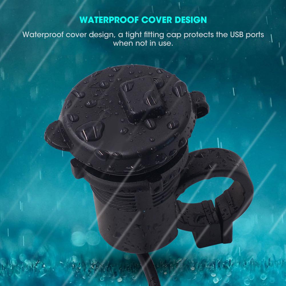 DC12V 24V Motorcycle USB Port Power Charger Socket Outlet with LED+Switch(DC12 24V )