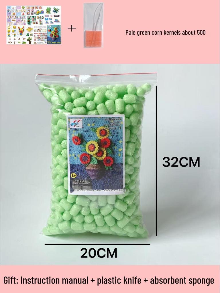 Magic DIY Corn Kernels Pack - 500 Pieces Educational Stick-and-Play Toys for Kids Kindergarten Crafting