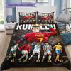 Ronaldo Fußball-Superstar Mehrfachkarriere Druck 3-teiliges Bettbezug-Set Fußball-Bettwäsche Ohne Kissenkern Bettdecke Sportfan-Dekor