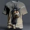2026 New Abstract Animal 3D Print T-Shirt Men's & Women's Summer Casual Short-Sleeve Fashion Streetwear Oversized T-Shirt Top