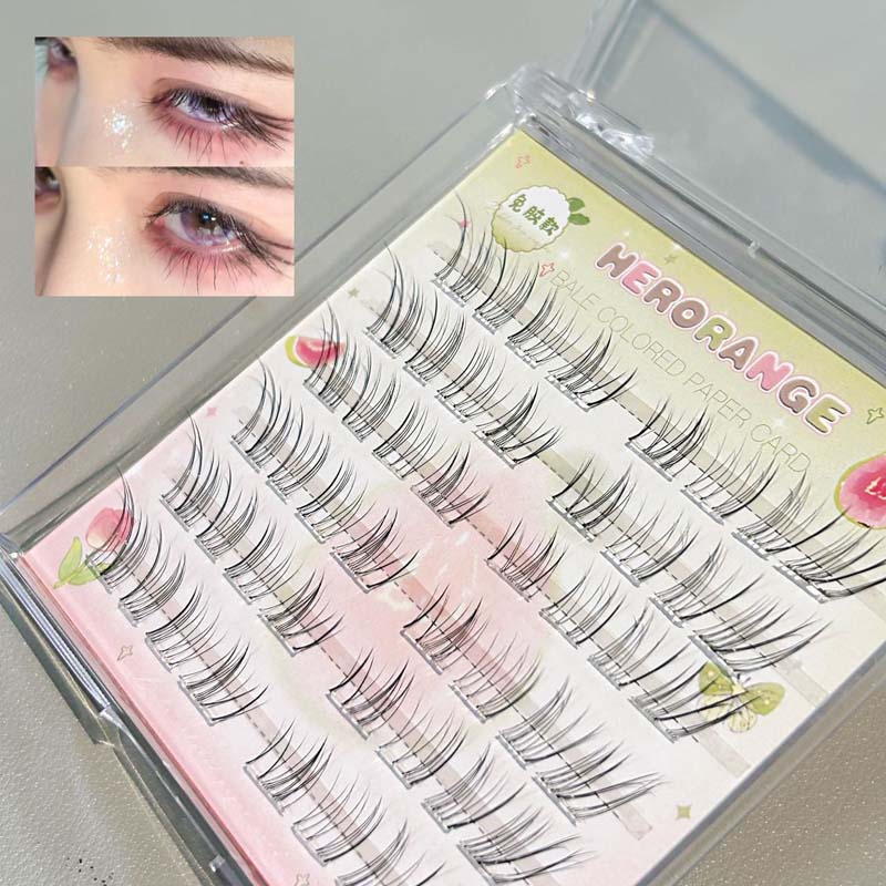 24/48/80 Clusters Glue-free False Eyelashes Easy To Rebound No Need To Remove Segmented Thin Stems for Novice DIY False Eyelashe
