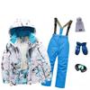 Children's Fashion Skiwear Set Boys' And Girls' Thickened Waterproof Thermal Ski Suit Five-Piece Outfit With Jacket And Trousers