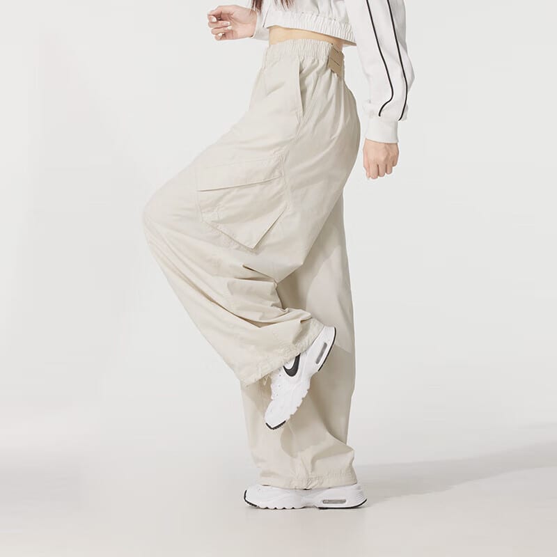 Nike Casual Pants Women's Ecru Moderate Straight Fit Pants HM6145-104