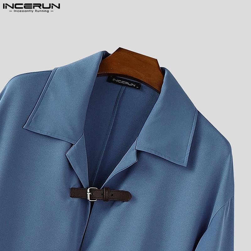 INCERUN Men Casual Loose Irregular Cloak Tops Baggy Long Cape Coats Windbreaker