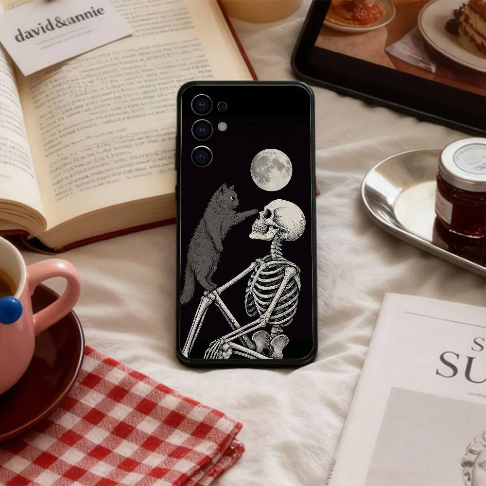 

Стильный чехол L-Luxury S-Skull для телефона Samsung S 25, 24, 23, 22, 30, 21, 10, 9, Ultra, Plus, Lite, FE, 4, 5 G, мягкий черный. Samsung S26ULTRA