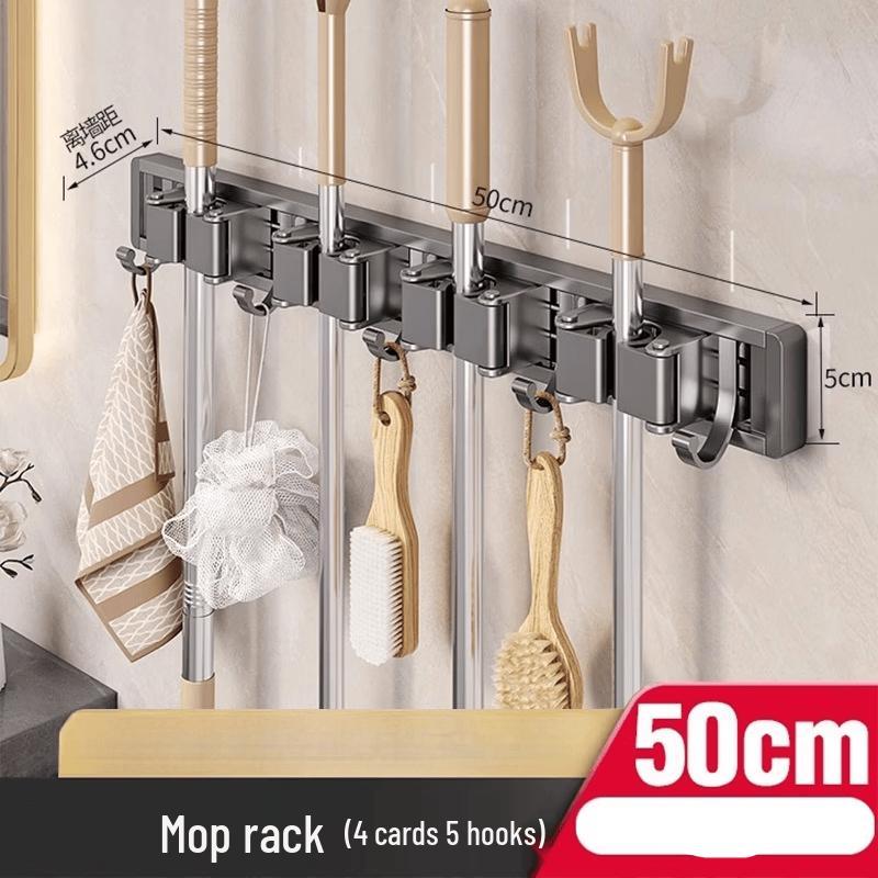 

YIXI Adhesive Wall-Mounted Mop & Broom Holder