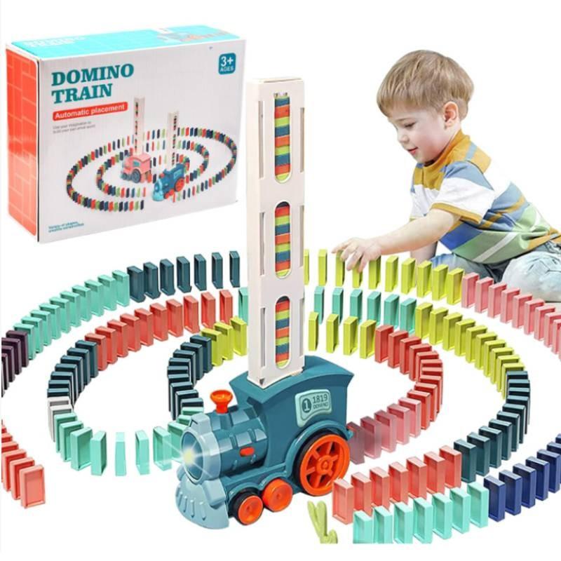 Multicolored Domino Train Set With Sound For Kids Educational Building Toys
