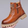 High Quality Classic Leather Men Winter Boots Fashion Genuine Leather Man Ankle Boot Lace-Up Outdoor Motorcycle Boots Walk Shoes