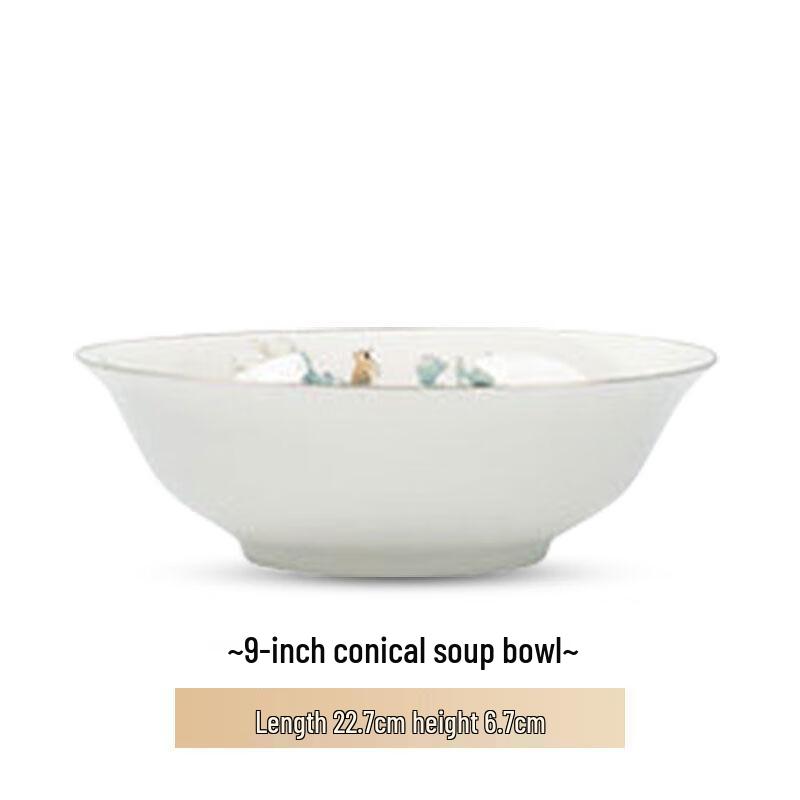 Mod Lanca Jingdezhen Ceramic Gold Rim Floral Dinnerware