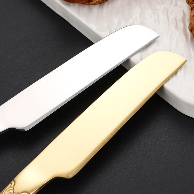 Stainless Steel Cake Cutting Set, Elegant Gold Cake Cutter and Cake Server with Small Forks, Use for Home, Anniversary, Birthday, Wedding, Party