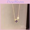 Fashion Floral Lucky Clover Pendant Necklace For Women With Gold Plating And Zircon Stones