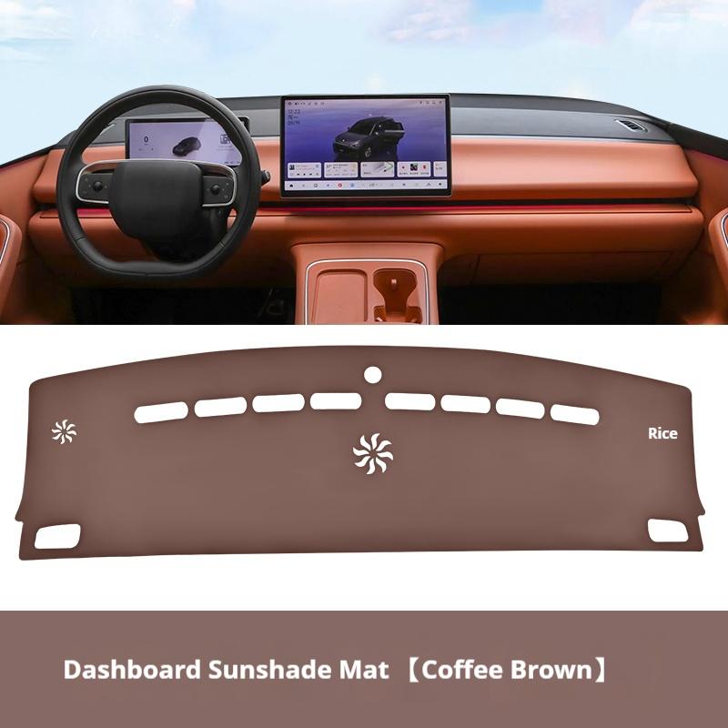 

For Leapmotor C01 Leather Car Dashboard Sun Shade Mat Instrument Desk Non-slip Cover leather Accessories Interior Mouldings коричневий