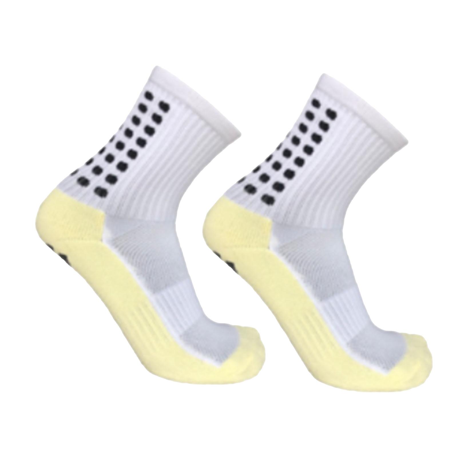 

1 пара нескользящих средних носков, утолщенные, удобные, дышащие, с хорошим сцеплением, спортивные носки для футбола, белые белый