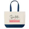Tote Bag - PLANETEE - Dentist On Holiday - Blue Background - Cotton 40x45 Cm - Large Size