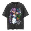 T-shirt a maniche corte lavata effetto invecchiato Giapponese Classico Dragon Ball Goku Cartone Animato Anime Oversize High Street Vintage Uomo e Donna