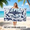 Fish Ocean Theme Beach Towel Personalized Custom Name & Text Soft Quick Dry Beach Towel for Swimming Travel