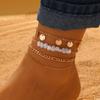 Bohemian Summer Beach Anklet Set For Women Gold Color Chain On Leg Leaf Heart Pineapple Rose Charm Ankle Bracelet Female Jewelry