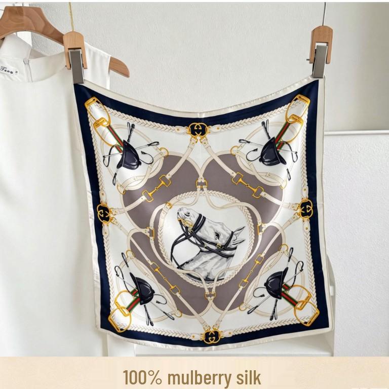 100% Mulberry Silk Small Square Scarf - European Style, High-End Feel, Perfect for Mother's Birthday or Business Gift