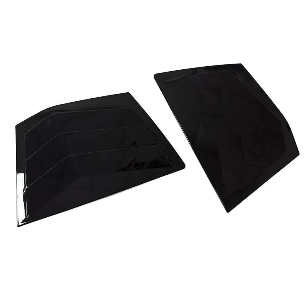 For Honda City 2014 2015 2016-2018 ABS Plastic Rear Window Quarter Louver Scoop Cover Side Vent Trim Car Adhesive Accessories Gloss Black