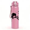 1PC Alaska Mountain Letter Art 750ml Color Plastic Sports Water Bottle Leakproof Flip Straw Lid Suitable for Sports Office Home Use