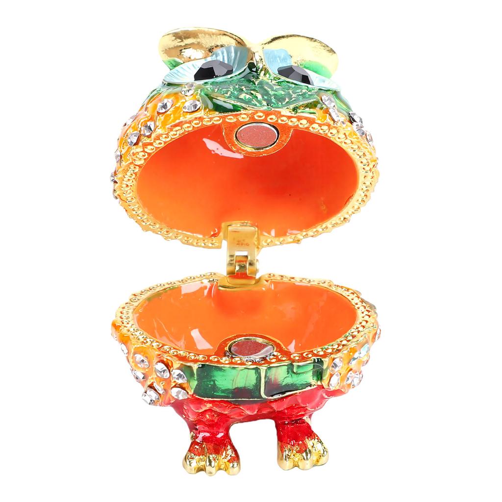 Owl Trinket Box Animal Jewelry Box for Rings Earrings Owl Figurine Home Decor Zinc Alloy Green Orange