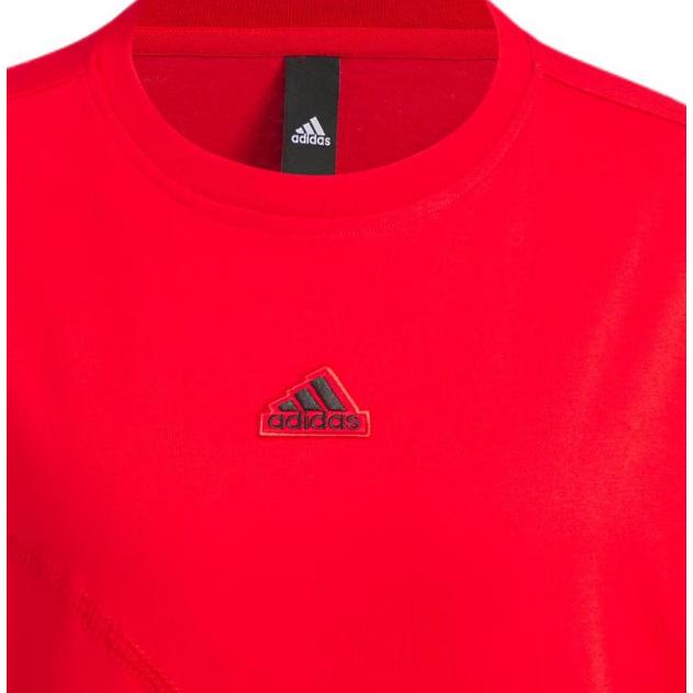 New Adidas FW23 Drop Shoulder Sleeve T Shirt Women's Light Scarlet IZ3139
