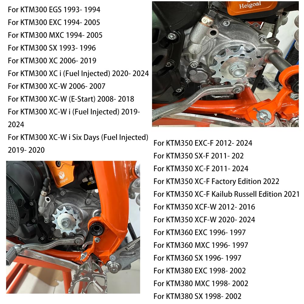 Motorcycle 520 Pitch 12T 13T 14T Tooth Front Sprocket Compatible with EXC SX XC F 125 200 250 300 350 400 450 550