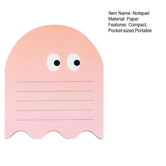 Ghost Shape Sticky Notepad Halloween Themed Memo Pads Adhesive Daily Planner