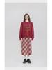 Rode Geruite Wollen Rok met Hoge Taille voor Slanke Peervormige Figuren - Koreaanse Stijl, A-lijn, Perfect voor Lente en Herfst