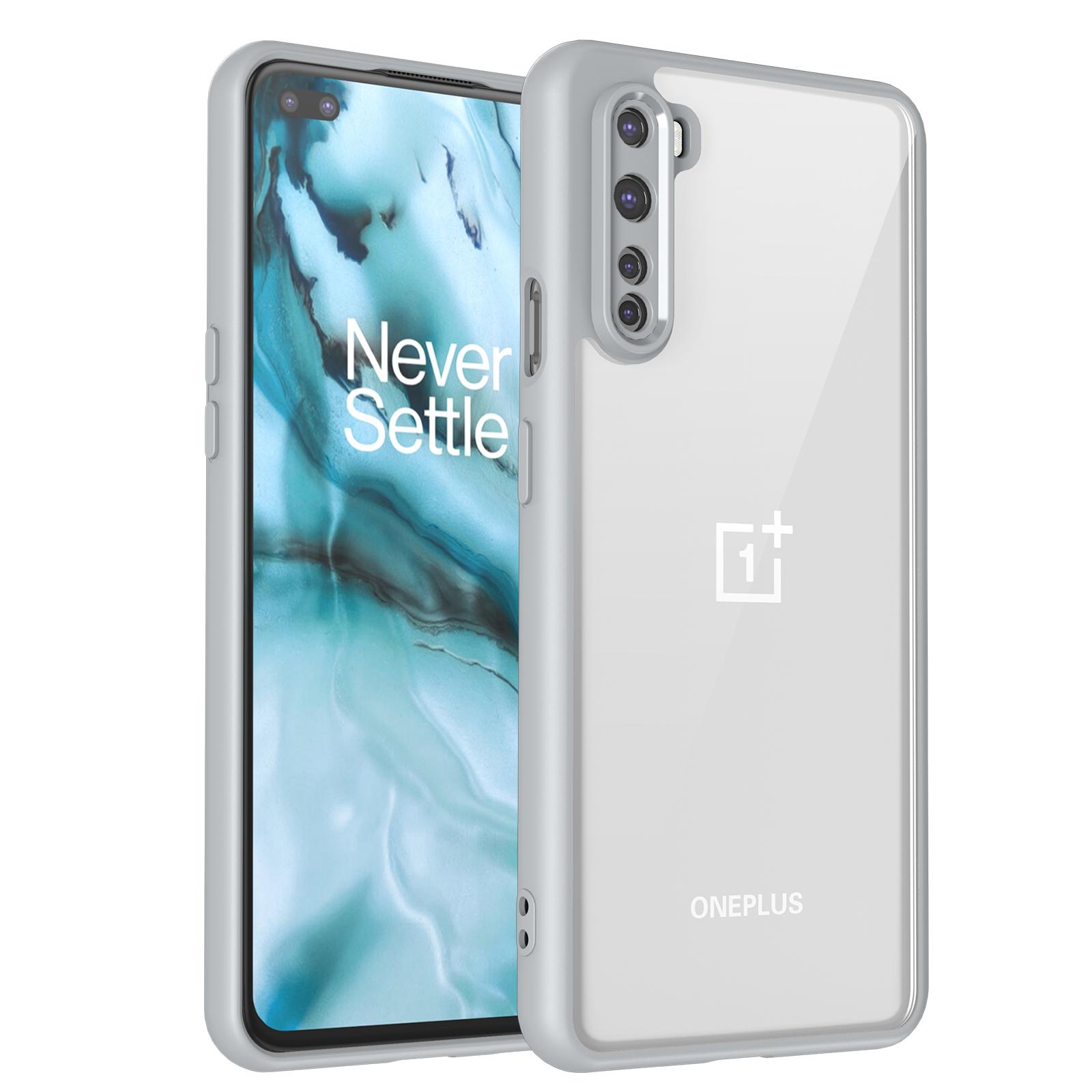 Чехол для Oneplus Nord AC2001 AC2003 Прозрачный ТПУ Противоударный Бампер с Прозрачной Задней Панелью Жесткий Чехол для Телефона для Oneplus Nord AC2001 AC2003 Pc + tpu&OnePlus Nord серый