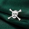 LIKGREAT Totenkopf Brosche für Männer Frauen Skelett Knochen Anstecknadel für Hemd Hüte Rucksäcke Edelstahl Schmuck Halloween Geschenk