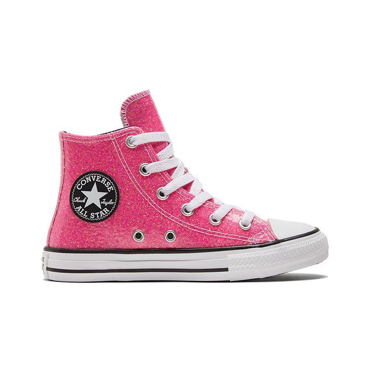Converse Chuck Taylor All Star High Top Kids Canvas Shoes Fuchsia Teenagers 672098C