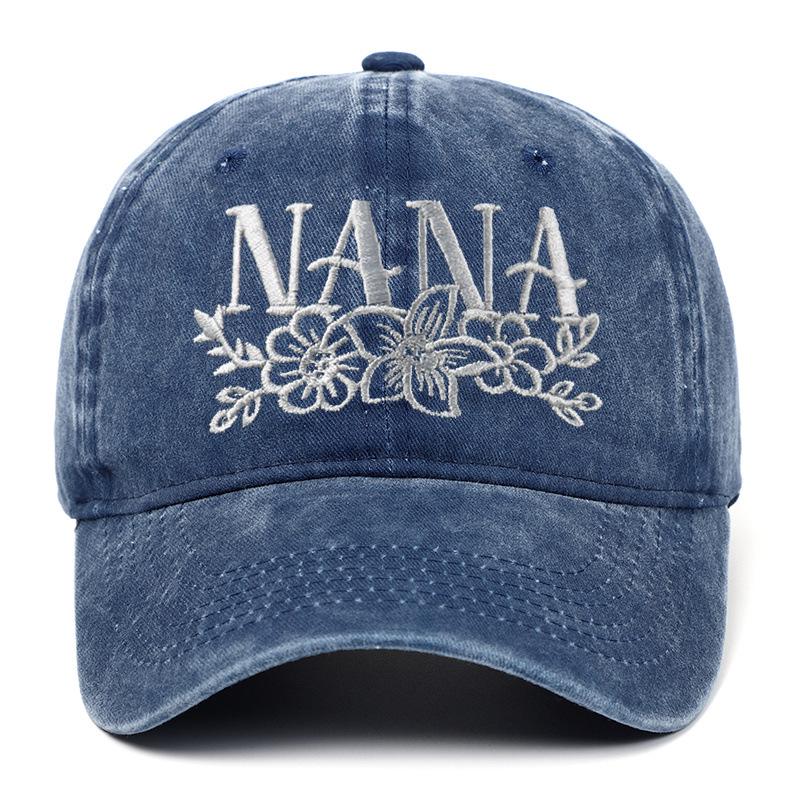Nana Embroidered Washed Baseball Cap: Versatile, Stylish, Adjustable Sun Protection Dad Hat