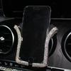 Rhinestone Bling Car Phone Holder, Girls Universal Auto Diamond Air Vent Mount Car Crystal Accessories for Women