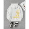 Women's Multi-color Letter Print Casual Loose Long Sleeve Hooded Sweatshirt