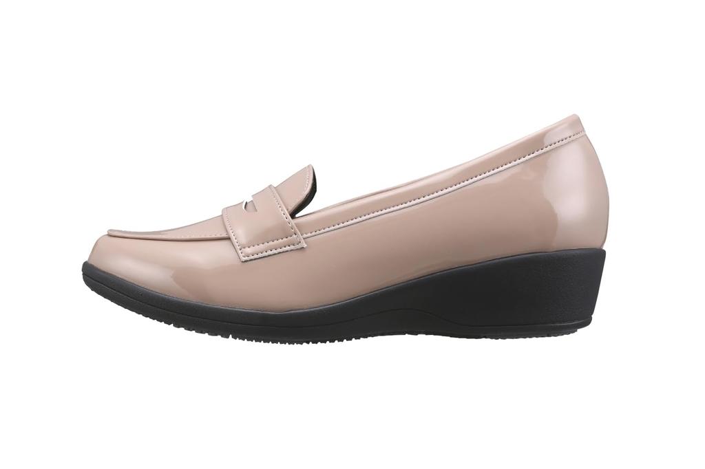 Pansy 4936 Rain Step Rain 3E Waterproof and Size Smooth Black Shoes, Women's Loafers, Antibacterial, 24.0cm,