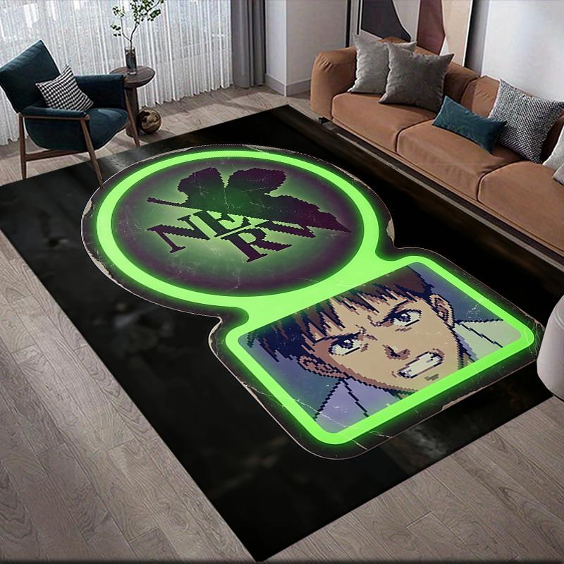 Shinji Ikari Home Sofa Decoration for Living Room & Bedroom, Non‑Slip Play Flannel Floor Mat for Game Room