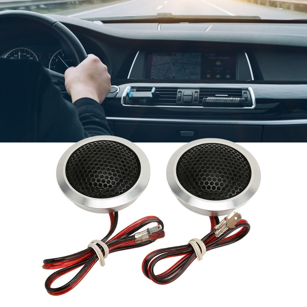 2pcs 150W Dome Tweeter 2 Way System High Sensitivity Silver Black Dome   Tweeter for Car   Systems