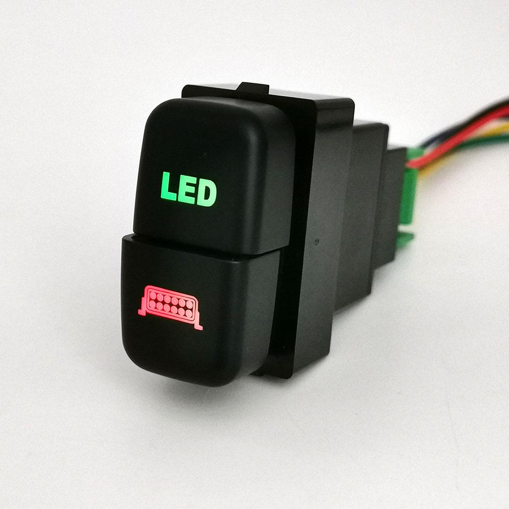 DC12V Car Dual key Switch LED DRL Fan Power on off Radar Switch Button with wire For Mitsubishi Pajero Triton ASX Lancer