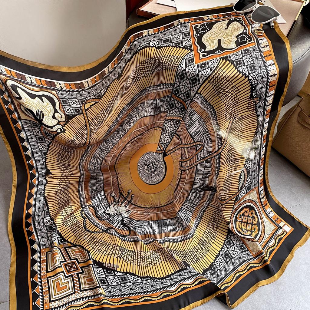 Vysoce kvalitní luxusní hedvábné šátky čelenka Šály Šála na krk pro ženy Řetízek Hedvábný šátek Dámská ozdobná šála