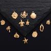 5pcs/Lot Gold Color Exquisite Sea Animal Charm Shell Tortoise Stainless Steel Pendants For Jewelry Making Supplies Beach Pendant