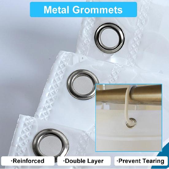 Shower Curtain Liner with 12 Plastic Hooks, 72x72 Inch Plastic Shower Curtain Liner for Shower Stall & Bathtubs, Bathroom Curta Shower Curtain and