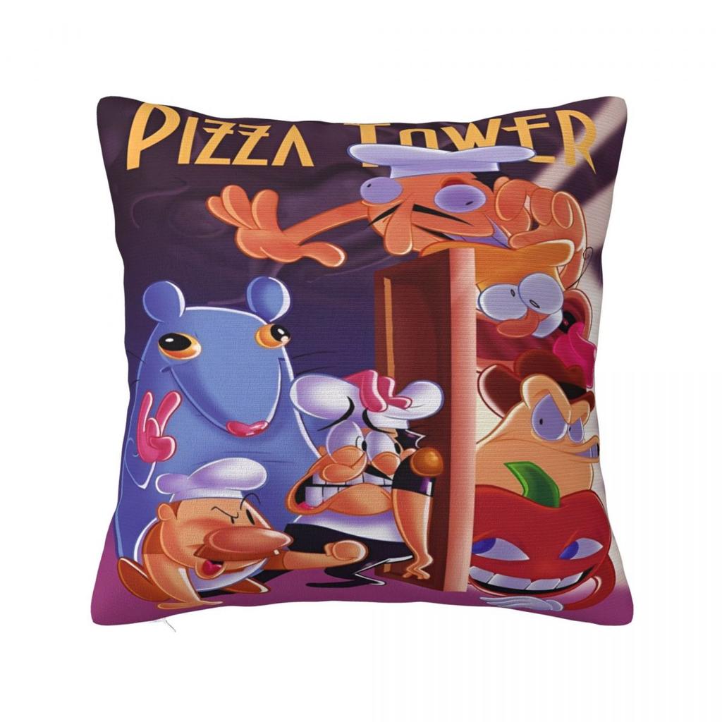 Pizza Tower Game Lover Pillowcases Accessories Printing Cushion Cover Throw Pillow Cover Seater Decorations Square Multi Size