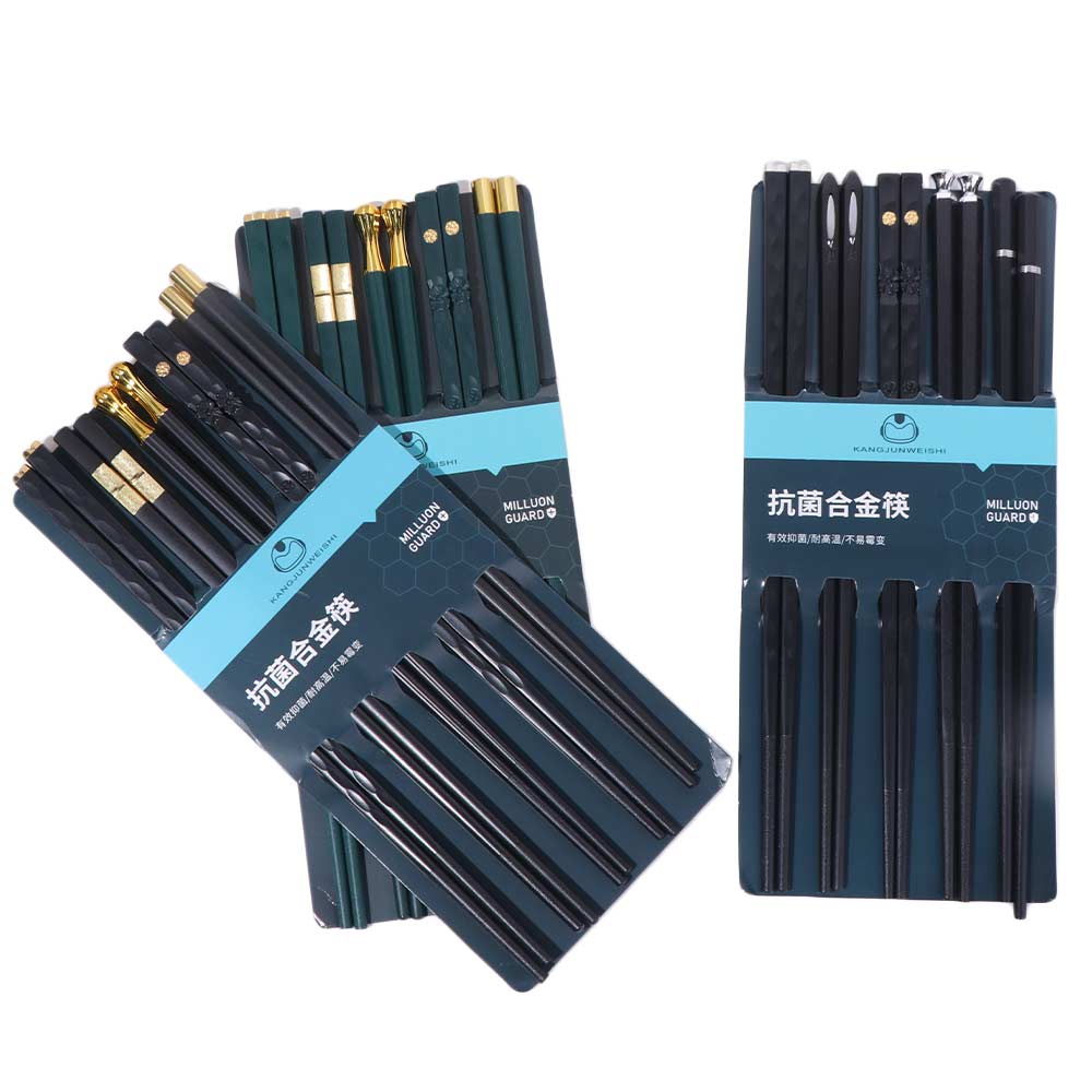 5 Pairs Zinc Zinc Alloy Sushi Chopsticks Reusable Kitchen Chopsticks Janpanese Chopsticks Set Noodle