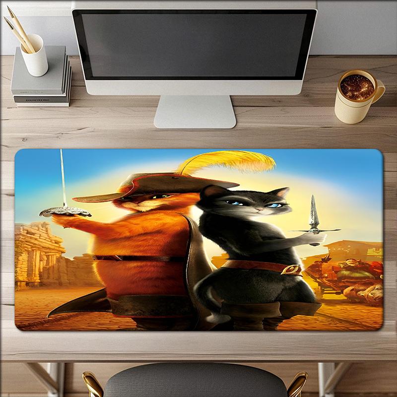Puss In Boots Theme Mouse Pad, Non Slip Rubber Base, Multifunctional Office & Home Decor, Perfect for Workspace Personalization.