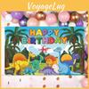 Cartoon Dinosaur Themed Background Banner For Birthday Party And Decor Event