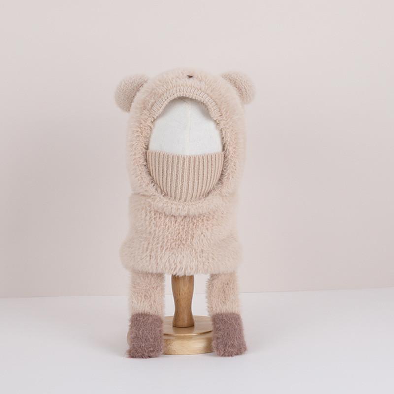 Toddler Cartoon Fleece Hat With Face Mask And Ear Protection For Winter