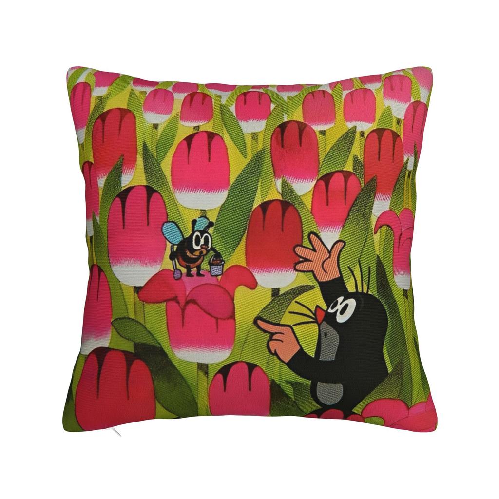 The Little Mole Krtek Pillowcase Soft Fabric Cushion Cover Decor Cartoon Floral Pillow Case Cover Home Drop Shipping