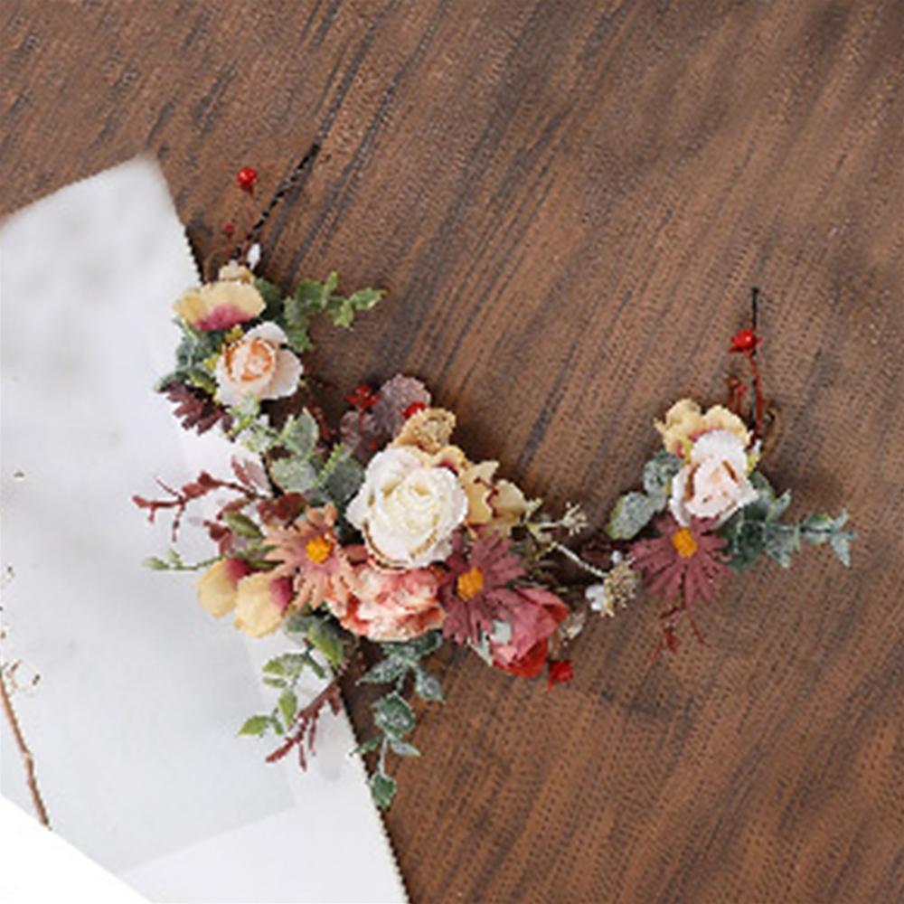 Forest Women Flower Vine Simulated Head Garland Flower Crown Hair Wreaths Hairpins  Festival Party